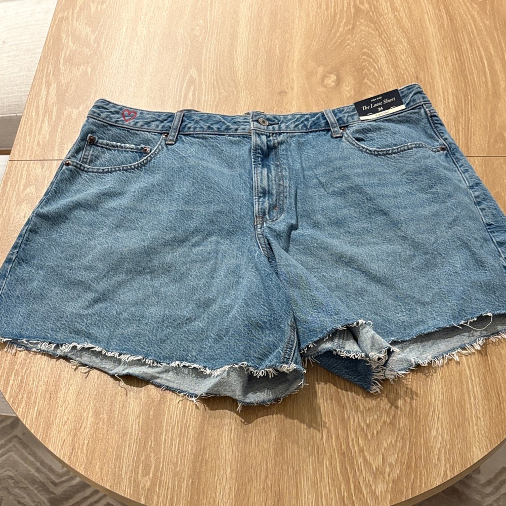Abercrombie & Fitch Distressed Blue Jean Shorts